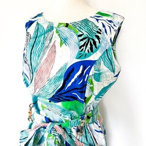 VINTAGE 🌿 Tropical Abstract Shift Dress
